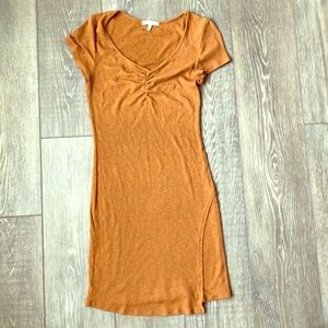 Orange ribbed dress